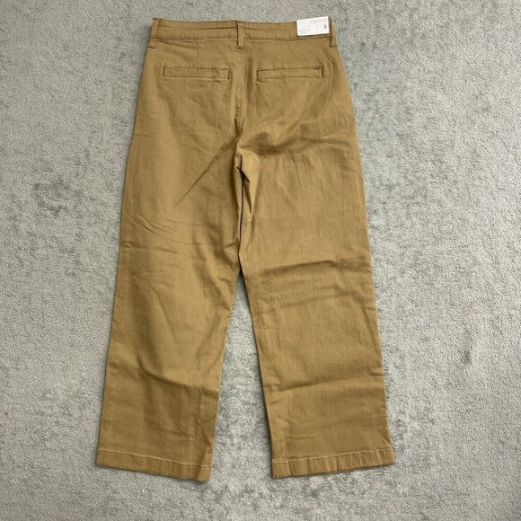 NEW Ella Moss Women's 6 Wide Leg Crop High-Rise Pants Brown Cotton G1471 - Picture 6 of 11